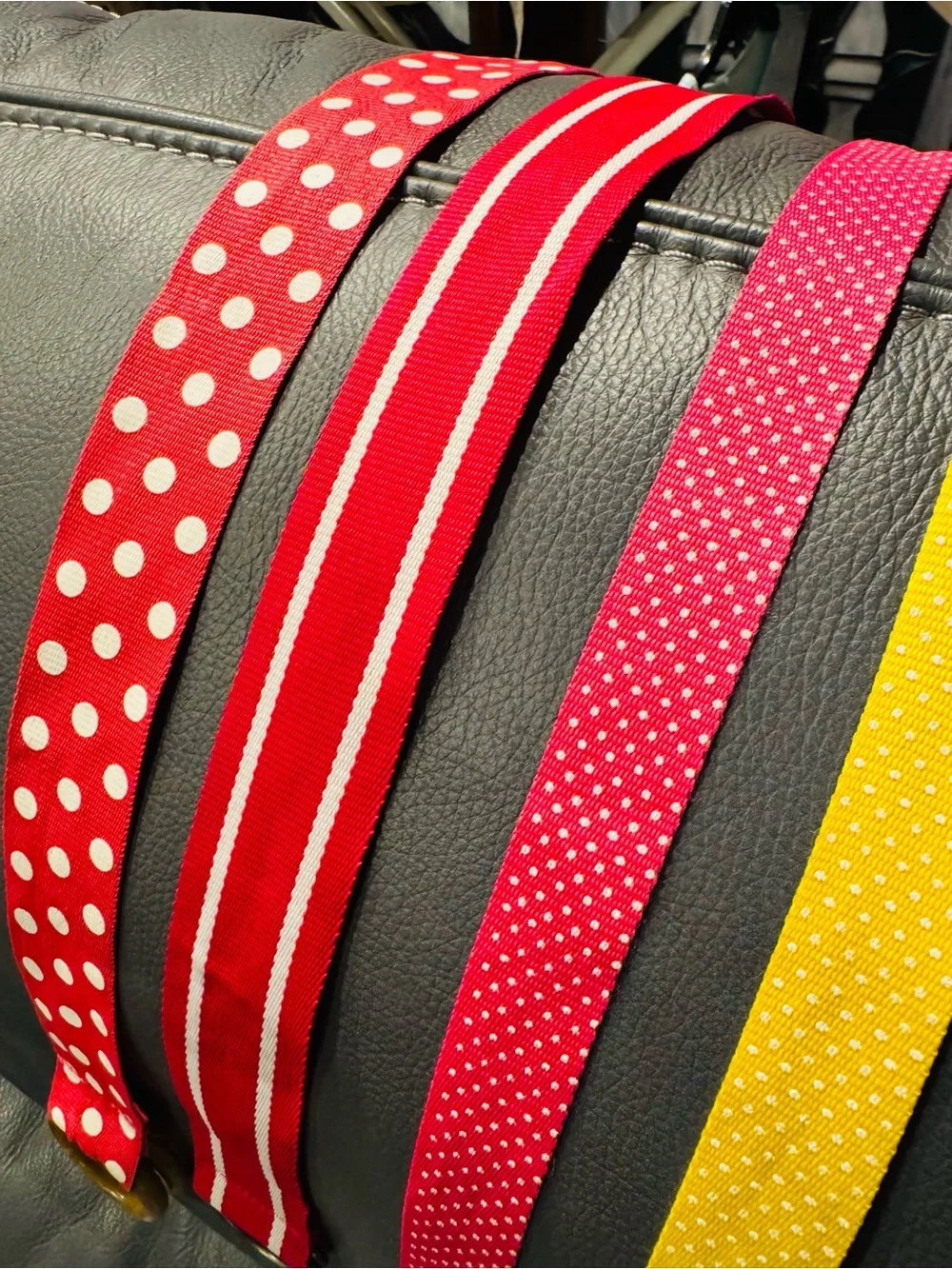 11 Polka Dot and Solid RibbonBelts Vintage - Multicolor